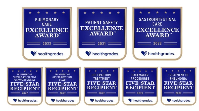 Healthgrades 2022 clinical quality awards cardiac orthopedics pulmonary GI critical care.JPG